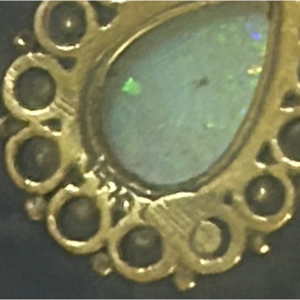 Vintage 14K Opal Pendant on a Gold Vermeil 925 Chain Necklace
